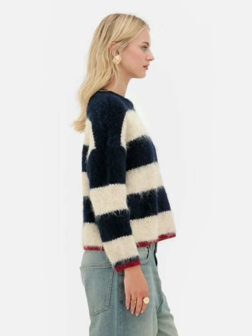 Rita Ora Fluffy Striped Sweater