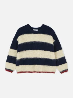 Rita Ora Fluffy Striped Sweater