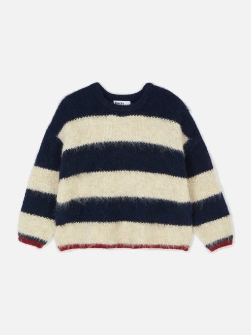 Rita Ora Fluffy Striped Sweater