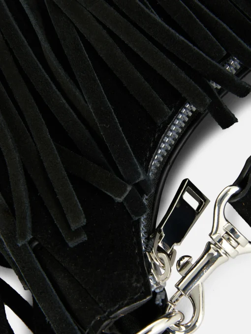 Rita Ora Fringed Suede Shoulder Bag