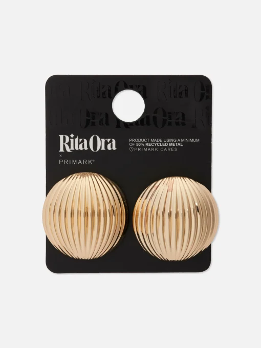 Rita Ora Large Ridged Stud Earrings
