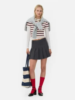Rita Ora Pleated Mini Skirt
