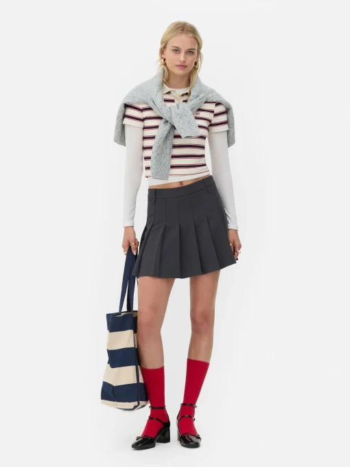 Rita Ora Pleated Mini Skirt