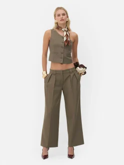 Rita Ora Slouchy Pleated Wide Leg Pants
