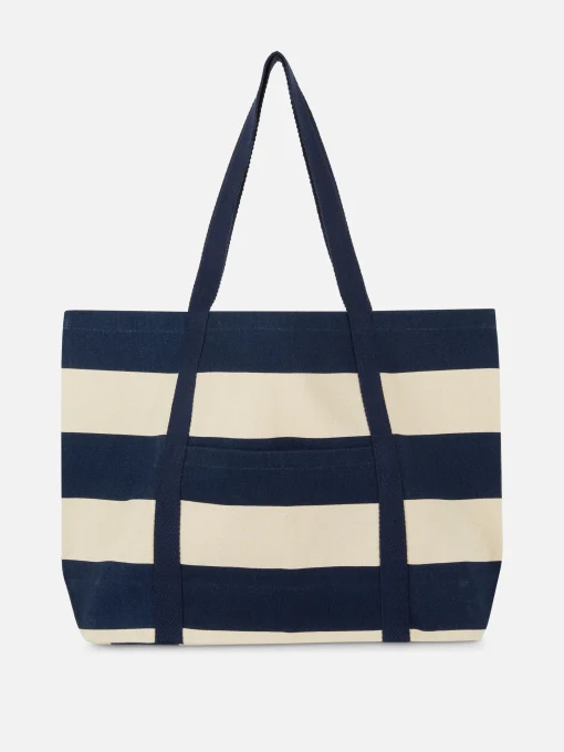 Rita Ora Stripe Canvas Shopper Bag