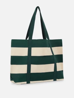 Rita Ora Stripe Canvas Shopper Bag