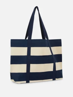 Rita Ora Stripe Canvas Shopper Bag