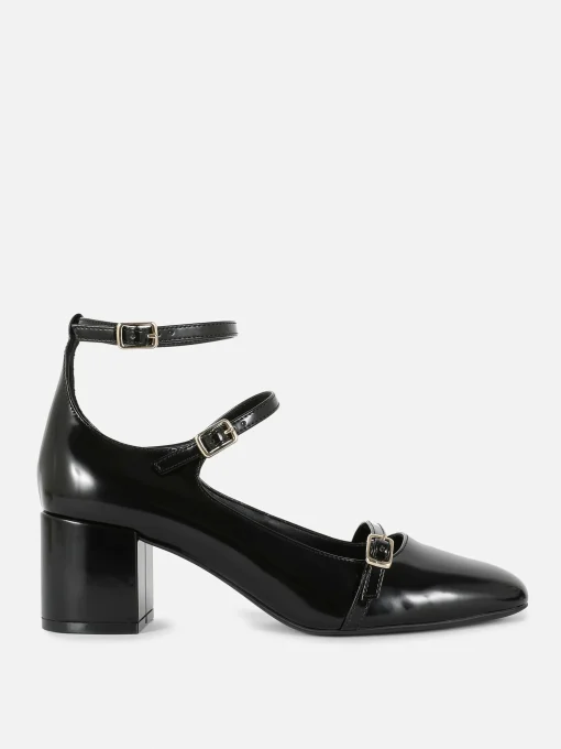 Rita Ora Triple-Strap Mary Jane Heels