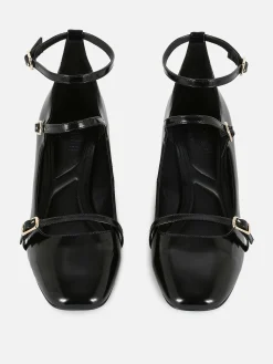 Rita Ora Triple-Strap Mary Jane Heels