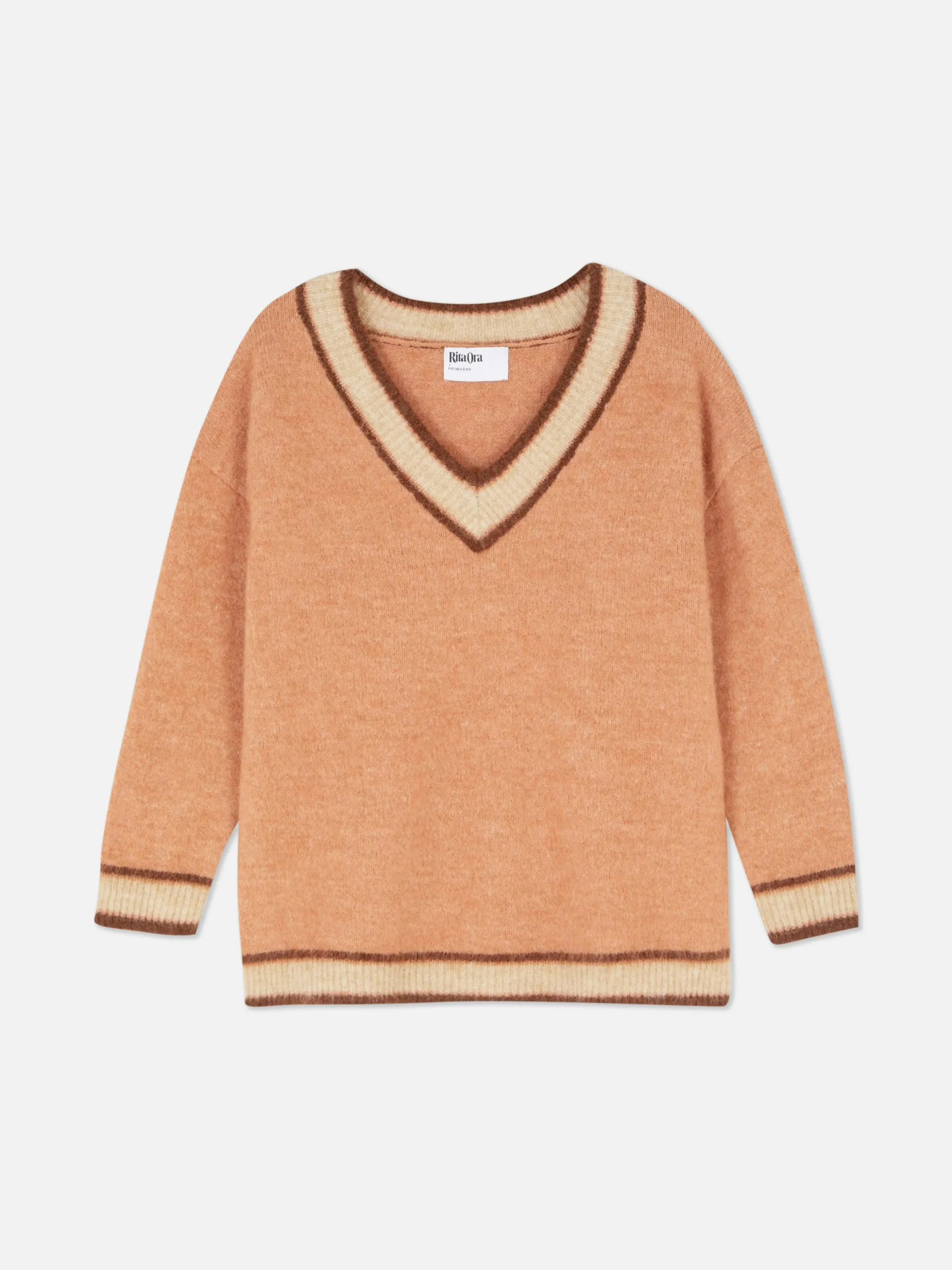 Rita Ora Vintage Style V-Neck Sweater