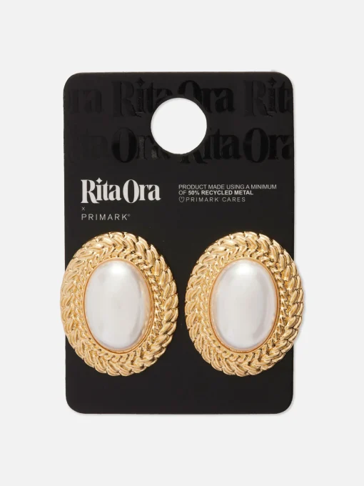 Rita Ora XL Faux Pearl Stud Earrings