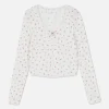 Rose Pointelle Long Sleeve Pajama Top