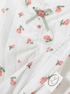 Rose Pointelle Long Sleeve Pajama Top