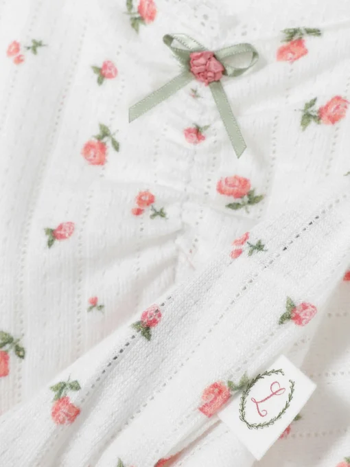 Rose Pointelle Long Sleeve Pajama Top