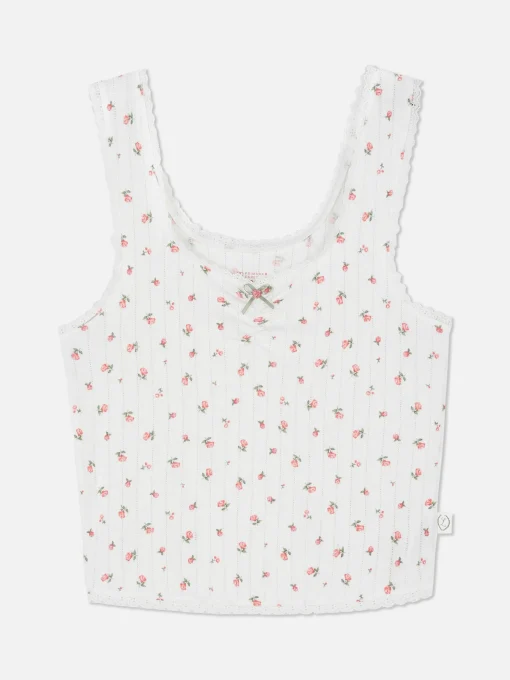 Rose Pointelle Pajama Tank