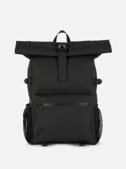 Rubberized Roll Top Backpack