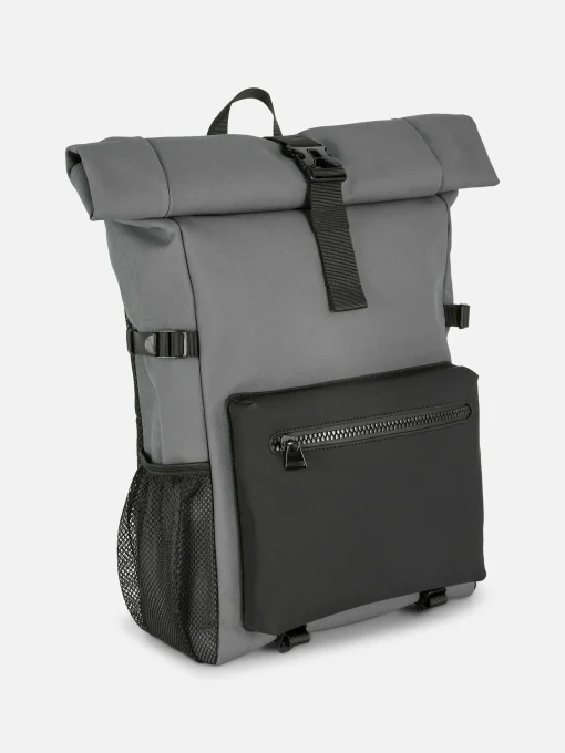 Rubberized Roll Top Backpack