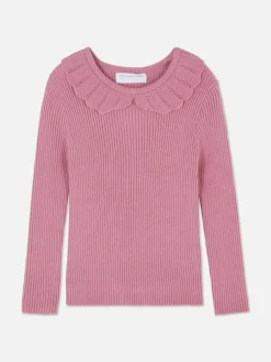 Ruffle Collar Long Sleeve T-Shirt