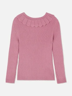 Ruffle Collar Long Sleeve T-Shirt