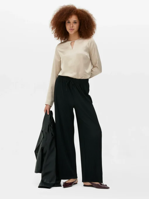Satin Keyhole Blouse