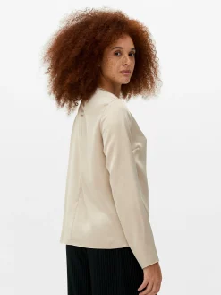 Satin Keyhole Blouse