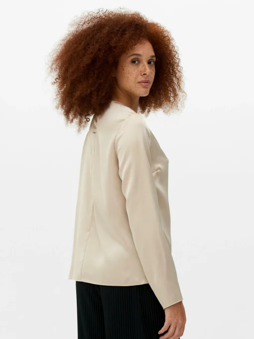 Satin Keyhole Blouse