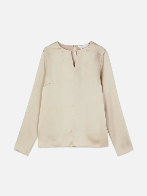 Satin Keyhole Blouse