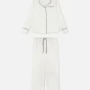 Satin Long Sleeve Shirt Pajama Set