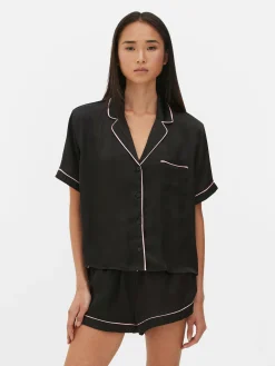 Satin Nightshirt And Shorts Pajama Set