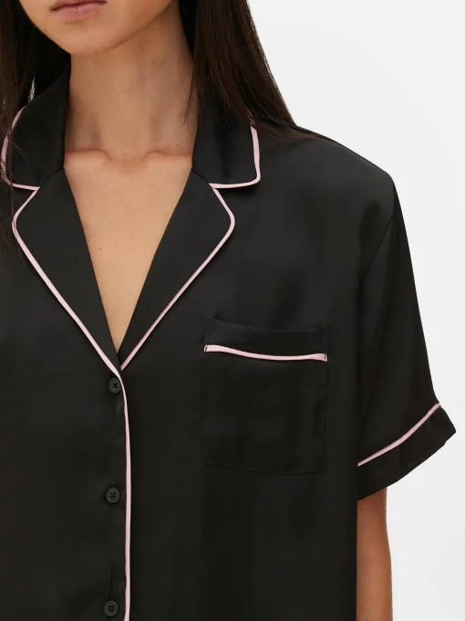 Satin Nightshirt And Shorts Pajama Set