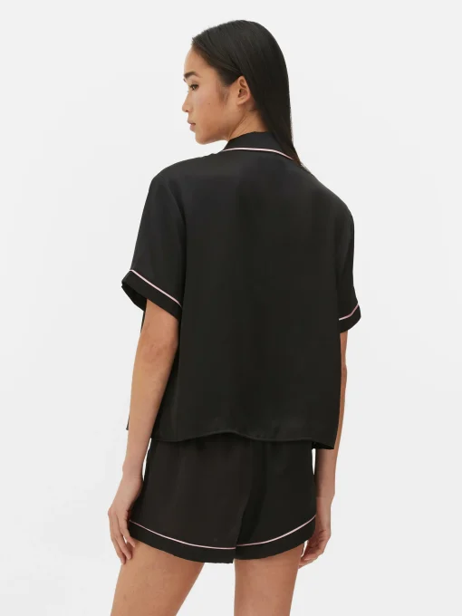 Satin Nightshirt And Shorts Pajama Set