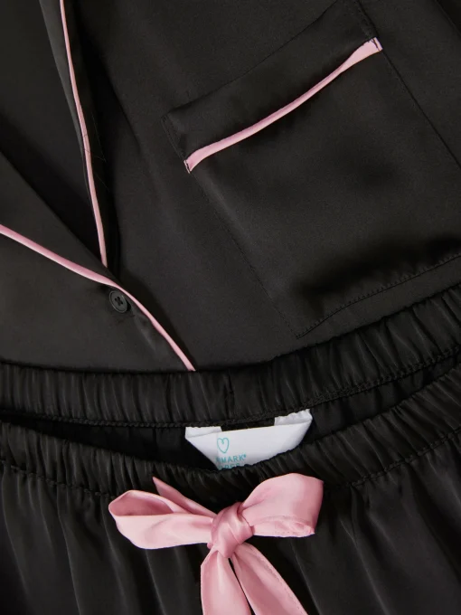 Satin Nightshirt And Shorts Pajama Set