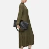 Satin Pleated Midi Dress