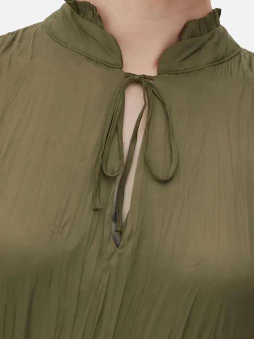 Satin Pleated Midi Dress
