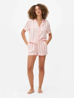 Satin Shirt & Shorts Pajama Set