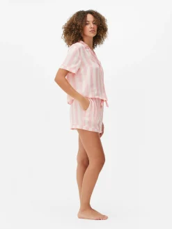 Satin Shirt & Shorts Pajama Set