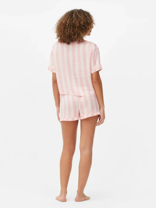 Satin Shirt & Shorts Pajama Set