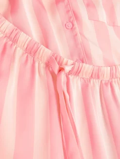 Satin Shirt & Shorts Pajama Set