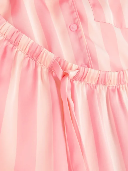 Satin Shirt & Shorts Pajama Set