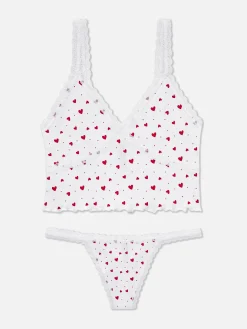 Seamless Pointelle Cami And Thong Set