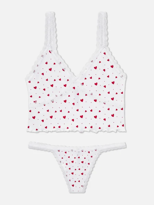 Seamless Pointelle Cami And Thong Set