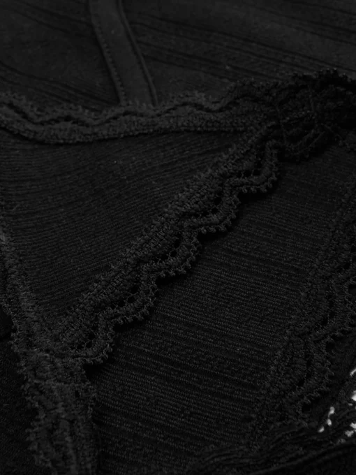 Seamless Pointelle Longline Bralette And Thong Set