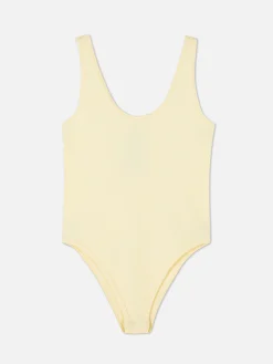 Seamless Ribbed Scoop Neck Bodysuit