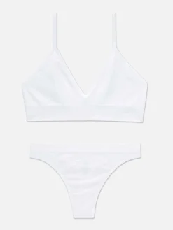 Seamless Triangle Bralette And Thong Set