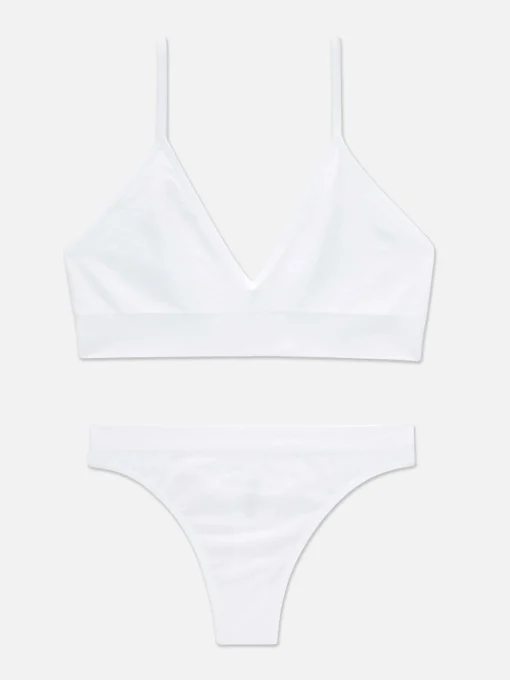 Seamless Triangle Bralette And Thong Set
