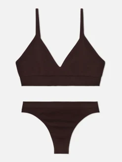 Seamless Triangle Bralette And Thong Set