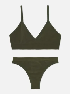 Seamless Triangle Bralette And Thong Set