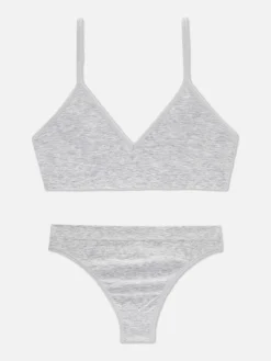 Seamless Triangle Bralette And Underwear Set