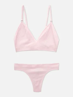Seamless Triangle Bralette And Thong Set