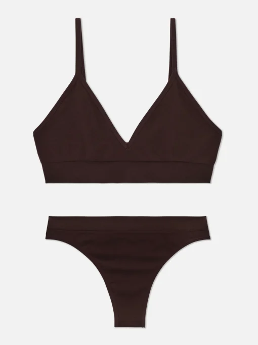 Seamless Triangle Bralette And Thong Set